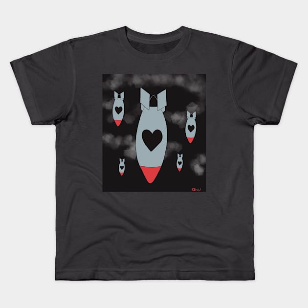 Love bombs Kids T-Shirt by KBILU_Art